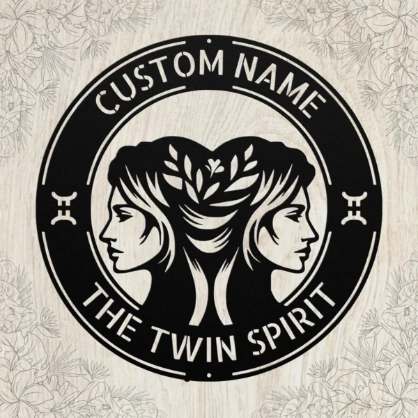 Custom Gemini Metal Sign Personalized Zodiac Wall Art Astrology Birthday Gift Custom Gemini metal sign with personalized name, Gemini zodiac symbol and astrology design, perfect for birthday gifts, wall decor and horoscope lovers.