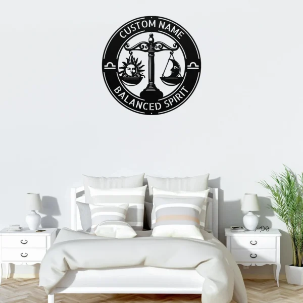 Custom Libra Metal Sign Personalized Zodiac Wall Art Astrology Birthday Gift Custom Libra metal sign with personalized name, Libra zodiac symbol and astrology design, perfect for birthday gifts, wall décor and horoscope lover
