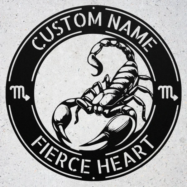 Custom Scorpio Metal Sign Personalized Zodiac Horoscope Wall Art Astrology Gift Custom Scorpio metal sign with personalized name, zodiac horoscope design, astrology wall art, Scorpio decor, personalized birthday gift.