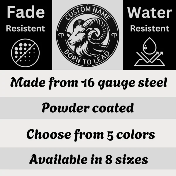 Custom Aries Metal Art Sign Personalized Zodiac Wall Decor Astrology Gift Custom Aries metal art sign with personalized name, Aries zodiac symbol and astrology design, perfect for wall decor, birthday gifts and horoscope lovers.