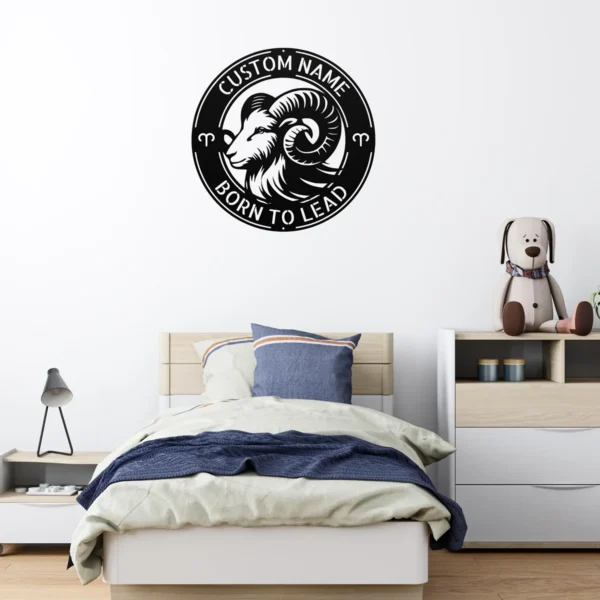 Custom Aries Metal Art Sign Personalized Zodiac Wall Decor Astrology Gift Custom Aries metal art sign with personalized name, Aries zodiac symbol and astrology design, perfect for wall decor, birthday gifts and horoscope lovers.