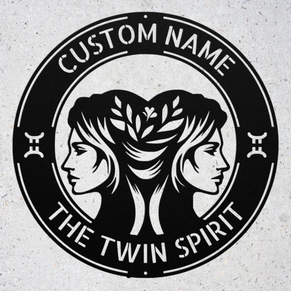 Custom Gemini Metal Sign Personalized Zodiac Wall Art Astrology Birthday Gift Custom Gemini metal sign with personalized name, Gemini zodiac symbol and astrology design, perfect for birthday gifts, wall decor and horoscope lovers.