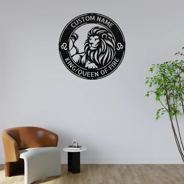Custom Leo Metal Sign Personalized Zodiac Wall Art Astrology Birthday Gift Custom Leo metal sign with personalized name, Leo zodiac symbol and astrology design, perfect for birthday gifts, wall decor and horoscope lovers.