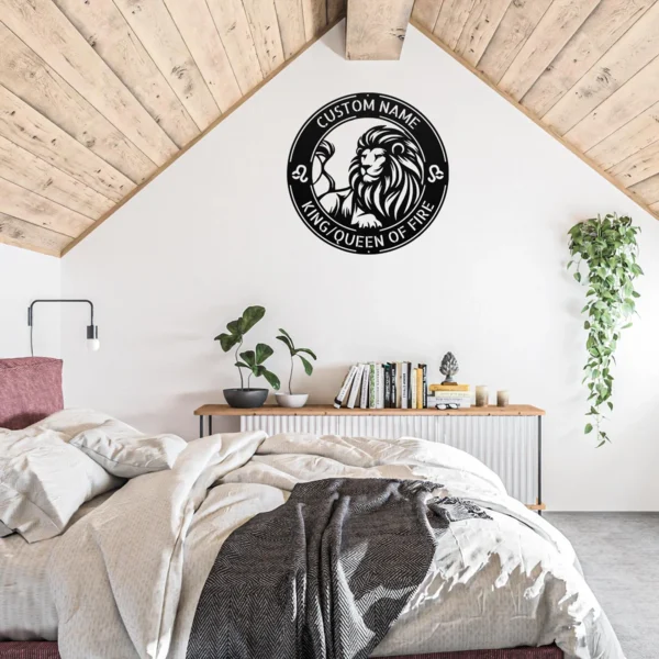 Custom Leo Metal Sign Personalized Zodiac Wall Art Astrology Birthday Gift Custom Leo metal sign with personalized name, Leo zodiac symbol and astrology design, perfect for birthday gifts, wall decor and horoscope lovers.