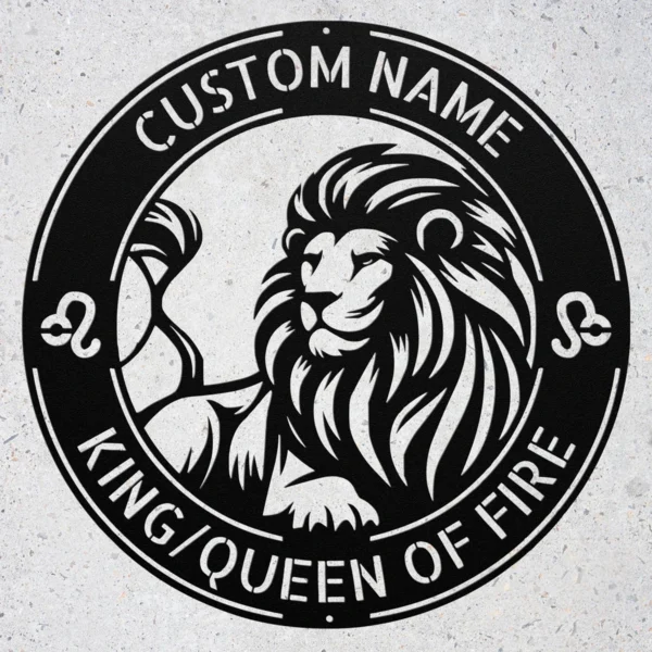 Custom Leo Metal Sign Personalized Zodiac Wall Art Astrology Birthday Gift Custom Leo metal sign with personalized name, Leo zodiac symbol and astrology design, perfect for birthday gifts, wall decor and horoscope lovers.