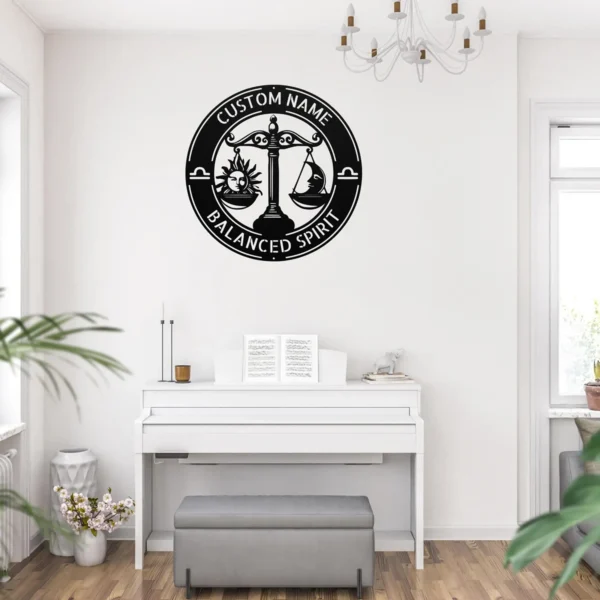 Custom Libra Metal Sign Personalized Zodiac Wall Art Astrology Birthday Gift Custom Libra metal sign with personalized name, Libra zodiac symbol and astrology design, perfect for birthday gifts, wall décor and horoscope lover