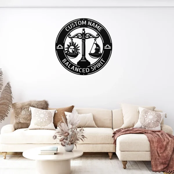 Custom Libra Metal Sign Personalized Zodiac Wall Art Astrology Birthday Gift Custom Libra metal sign with personalized name, Libra zodiac symbol and astrology design, perfect for birthday gifts, wall décor and horoscope lover