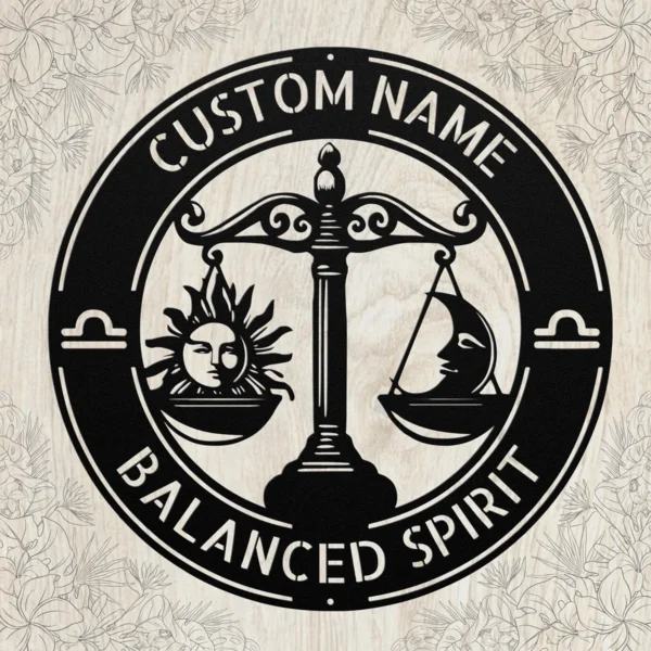 Custom Libra Metal Sign Personalized Zodiac Wall Art Astrology Birthday Gift Custom Libra metal sign with personalized name, Libra zodiac symbol and astrology design, perfect for birthday gifts, wall décor and horoscope lover