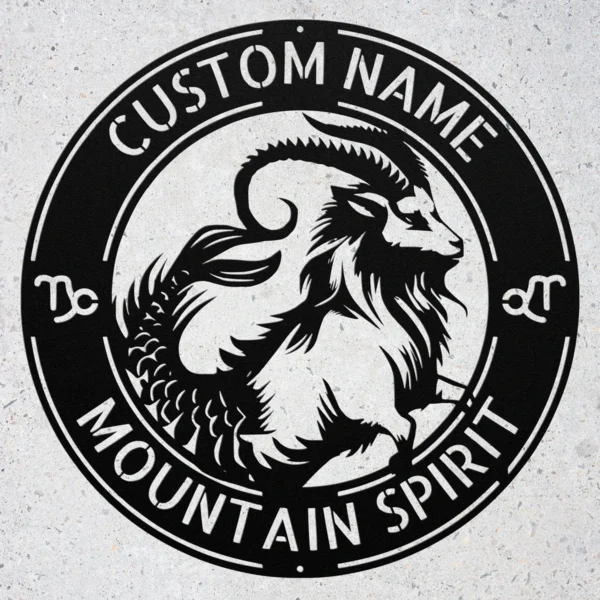 Custom Capricorn Metal Sign Personalized Zodiac Wall Art Astrology Gift Custom Capricorn metal sign with personalized name, zodiac symbol and astrology design, perfect for Capricorn wall decor, birthday gifts and horoscope lovers.