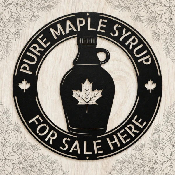 Custom Maple Syrup Metal Sign Personalized Sugarhouse Cabin Wall Decor Custom maple syrup metal sign with personalized sugarhouse or family name, rustic cabin wall decor for maple farms, sugar shacks, kitchens and country homes.