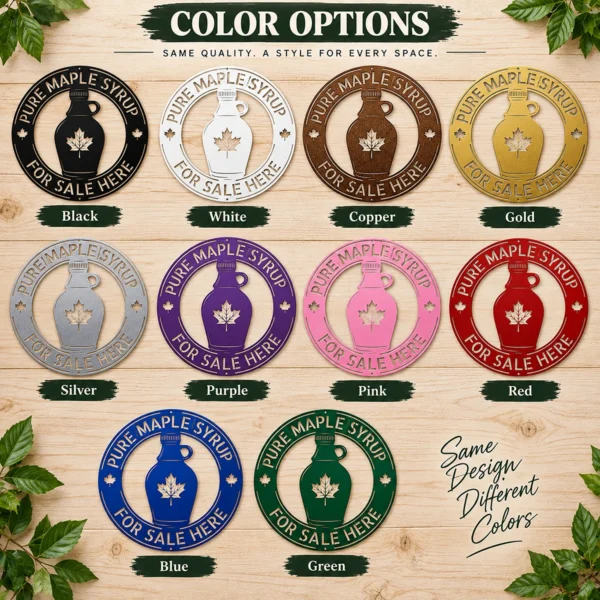 Custom Maple Syrup Metal Sign Personalized Sugarhouse Cabin Wall Decor Custom maple syrup metal sign with personalized sugarhouse or family name, rustic cabin wall decor for maple farms, sugar shacks, kitchens and country homes.
