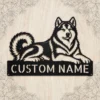 Custom Alaskan Malamute Metal Sign Personalized Dog Wall Art Decor Gift Custom Alaskan Malamute metal sign with personalized dog name and breed silhouette, unique dog wall art and pet decor gift for Malamute owners and lovers.