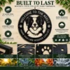 Custom Border Collie metal sign with personalized dog name and breed silhouette, unique dog wall art and pet decor gift for Border Collie owners and lovers.
