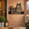 Custom Alaskan Malamute Metal Sign Personalized Dog Wall Art Decor Gift Custom Alaskan Malamute metal sign with personalized dog name and breed silhouette, unique dog wall art and pet decor gift for Malamute owners and lovers.