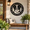 Custom Border Collie metal sign with personalized dog name and breed silhouette, unique dog wall art and pet decor gift for Border Collie owners and lovers.
