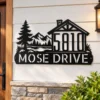 Custom Address Metal Sign Personalized House Number Outdoor Home Decor Custom address metal sign featuring house numbers or family name, designed for outdoor home decor, front entrances, gates, fences, and exterior walls.
