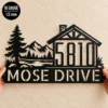 Custom Address Metal Sign Personalized House Number Outdoor Home Decor Custom address metal sign featuring house numbers or family name, designed for outdoor home decor, front entrances, gates, fences, and exterior walls.
