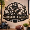Custom American Football Metal Sign Personalized Player Wall Art Decor Custom American football metal sign personalized with player name and jersey number, sports wall art decor for bedrooms, locker rooms and football fans.