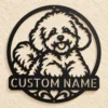 Custom Bichon Frise Metal Sign Personalized Dog Name Wall Decor Custom Bichon Frise metal sign personalized with dog name, adorable dog silhouette wall decor for Bichon lovers, pet owners, bedrooms and living rooms.
