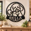 Custom Bichon Frise Metal Sign Personalized Dog Name Wall Decor Custom Bichon Frise metal sign personalized with dog name, adorable dog silhouette wall decor for Bichon lovers, pet owners, bedrooms and living rooms.