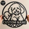 Custom Bichon Frise Metal Sign Personalized Dog Name Wall Decor Custom Bichon Frise metal sign personalized with dog name, adorable dog silhouette wall decor for Bichon lovers, pet owners, bedrooms and living rooms.