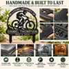 Custom Bicycle Memorial Metal Stake Sign Personalized Cyclist Grave Marker Custom bicycle memorial metal stake sign personalized with name and dates, cyclist cemetery grave marker for garden remembrance and pet-free sympathy tributes.
