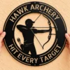 Custom Bow Hunting Metal Sign Personalized Archer Name Hunter Wall Art Gift Custom bow hunting metal sign in 16 gauge steel with personalized archer name for hunter wall decor, hunting cabin, lodge, garage and gift art.