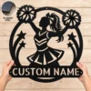 Custom Cheerleader Metal Sign Personalized Name Cheer Team Wall Art Decor Gift Custom cheerleader metal sign in 16 gauge steel with personalized name for cheer team wall decor, cheerleader bedroom, gym, studio and gift art.