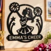 Custom Cheerleader Metal Sign Personalized Name Cheer Team Wall Art Decor Gift Custom cheerleader metal sign in 16 gauge steel with personalized name for cheer team wall decor, cheerleader bedroom, gym, studio and gift art.