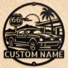 Custom Classic Mustang Metal Sign Personalized Vintage Muscle Car Garage Decor Custom classic Mustang metal sign personalized with owner or garage name, vintage American muscle car wall decor for garages, workshops and car enthusiasts.