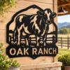 Custom Cow Metal Sign Personalized Farmhouse Cattle Kitchen Wall Decor Custom cow metal sign personalized with a family or farm name, featuring cattle-inspired wall art for farmhouse kitchens, barns, ranches, and country homes.