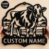 Custom Cow Metal Sign Personalized Farmhouse Cattle Kitchen Wall Decor Custom cow metal sign personalized with a family or farm name, featuring cattle-inspired wall art for farmhouse kitchens, barns, ranches, and country homes.
