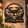 Custom Drone Metal Sign Aerial Art For Drone Pilots Custom drone metal sign in 16 gauge steel for aerial wall decor, personalized drone pilot plaque for tech lovers, studios, and office gift art.