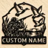 Custom Duck Hunting Metal Sign Personalized Mallard Cabin Wall Decor Custom duck hunting metal sign personalized with a name, featuring mallard-inspired laser-cut wall art for hunting cabins, lodges, garages, and man caves.