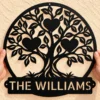 Custom Family Tree Metal Sign Personalized Art Family Name Decor Custom Family Tree Metal Sign in 16 gauge steel for custom family name wall decor, home plaque for wedding, housewarming and gift art.