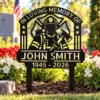 Custom Firefighter Memorial Metal Stake Personalized Fireman Cemetery Marker Custom firefighter memorial metal stake with personalized name and dates, fireman cemetery grave marker for fallen firefighter remembrance and sympathy gifts.