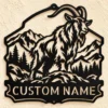 Custom Goat Metal Sign Personalized Name Farmhouse Wall Art Animal Decor Gift Custom goat metal sign in 16 gauge steel with personalized name for farmhouse wall decor, barn, ranch, garden, and goat lover gift art.