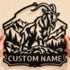 Custom Goat Metal Sign Personalized Name Farmhouse Wall Art Animal Decor Gift Custom goat metal sign in 16 gauge steel with personalized name for farmhouse wall decor, barn, ranch, garden, and goat lover gift art.