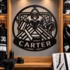 Custom Hockey Goalie Metal Sign Personalized Ice Hockey Wall Decor Custom hockey goalie metal sign personalized with player name and jersey number, ice hockey wall decor for bedrooms, locker rooms and goalie gifts.