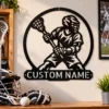 Custom Lacrosse Player Metal Sign Personalized Name Sports Room Decor Personalized lacrosse player metal sign featuring custom name text. Unique lacrosse wall art for sports rooms, bedrooms, athletes, and lacrosse fans.