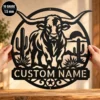 Custom Longhorn Metal Sign Personalized Western Ranch Bull Wall Decor Custom Longhorn metal sign personalized with ranch or family name, Texas Longhorn bull Western wall decor for ranches, barns, farmhouses and country homes.