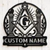 Custom Masonic Metal Sign Personalized Freemason Lodge Home Office Wall Decor Custom Masonic metal sign personalized with member name and lodge number, Freemason wall decor for Masonic lodges, home offices and meeting spaces.