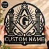 Custom Masonic Metal Sign Personalized Freemason Lodge Home Office Wall Decor Custom Masonic metal sign personalized with member name and lodge number, Freemason wall decor for Masonic lodges, home offices and meeting spaces.