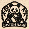 Custom Panda Metal Sign Personalized Cute Bear Kids Bedroom Wall Decor Custom panda metal sign personalized with a name, featuring a cute bear design for kids’ bedroom wall decor, nursery decorations, and playrooms.
