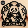 Custom Panda Metal Sign Personalized Cute Bear Kids Bedroom Wall Decor Custom panda metal sign personalized with a name, featuring a cute bear design for kids’ bedroom wall decor, nursery decorations, and playrooms.