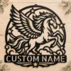 Custom Pegasus Metal Sign Personalized Winged Horse Fantasy Wall Decor Custom Pegasus metal sign personalized with name, majestic winged horse fantasy wall art for bedrooms, nurseries, Greek mythology enthusiasts and horse lovers.