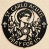 Custom Saint Carlo Acutis Metal Sign Personalized Catholic Wall Art Decor Custom Saint Carlo Acutis metal sign featuring a faith-inspired design, ideal for Catholic wall art, prayer rooms, church decor, and religious gifts.
