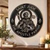 Custom Saint Judas Metal Art Sign Religious Wall Decor Custom Saint Judas Metal Art Sign in 16 gauge steel for religious wall decor, Catholic home plaque for prayer space, faith and gift art.