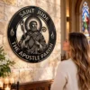 Custom Saint Judas Metal Art Sign Religious Wall Decor Custom Saint Judas Metal Art Sign in 16 gauge steel for religious wall decor, Catholic home plaque for prayer space, faith and gift art.