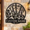 Personalized Scottish bagpipes metal sign featuring custom text, ideal for Celtic music wall decor, Scottish heritage displays, music rooms, and pubs.